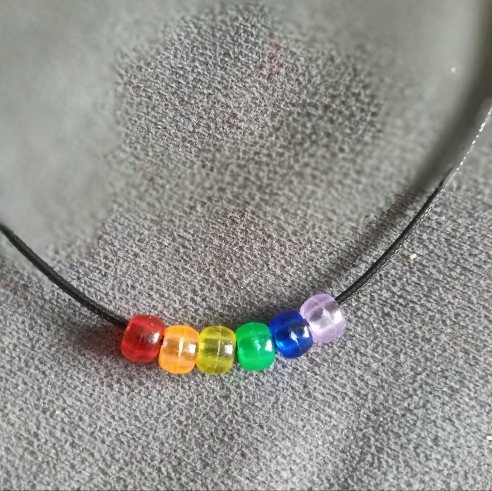 Hand crafted LGBT rainbow pride necklace